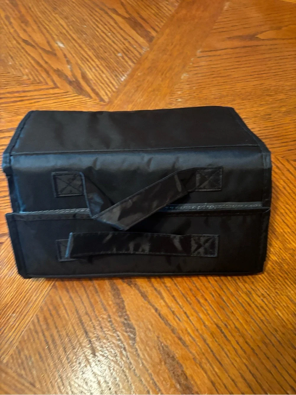 Compact Black Travel Organizer Tote with Top Handles